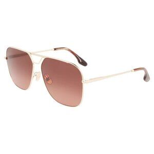 New VICTORIA BECKHAM Gold Square VB217S 714 Sunglasses Women